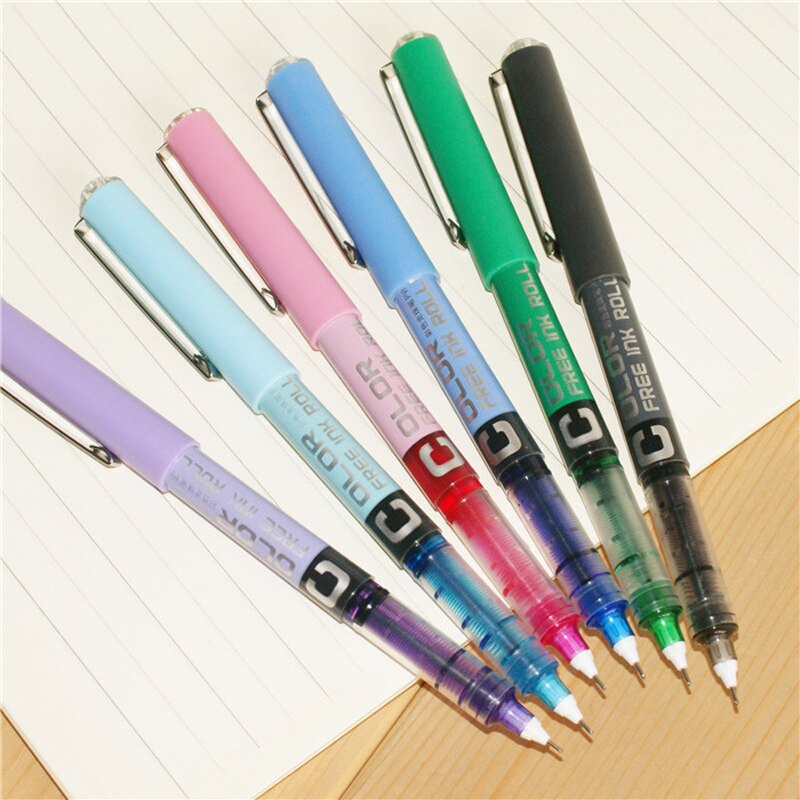 Luxury High Quality Needle Type Gel Pens Straight Liquid Yype Color Pen Water Stationery Office School Supplies Writing
