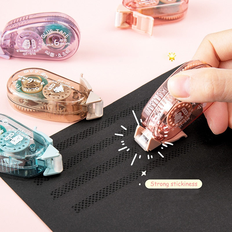 Journamm 6m*6mm Dots Glue Tape DIY Scrapbooking Collage Photo Album Office Stationery Supplies Double Sided Adhesive Roller Tape