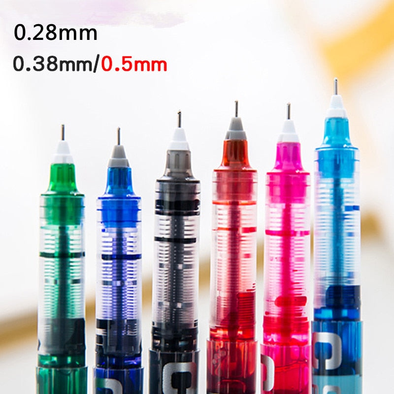 Luxury High Quality Needle Type Gel Pens Straight Liquid Yype Color Pen Water Stationery Office School Supplies Writing