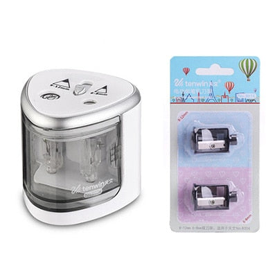 2018 New Automatic pencil sharpener Two-hole Electric Switch Pencil Sharpener stationery Home Office School Supplies