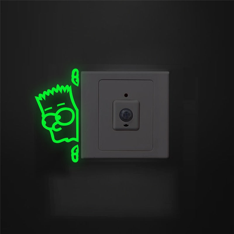 creative sneak peep boy switch luminous stickers glow in the dark wall decals kids rooms home decor fluorescent vinyl mural art