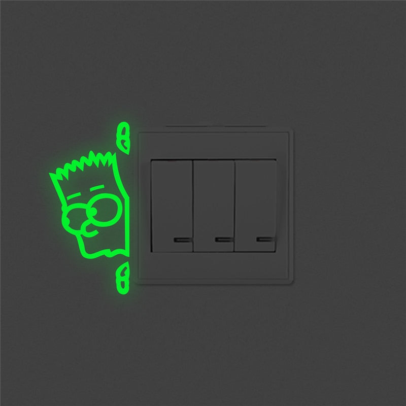 creative sneak peep boy switch luminous stickers glow in the dark wall decals kids rooms home decor fluorescent vinyl mural art