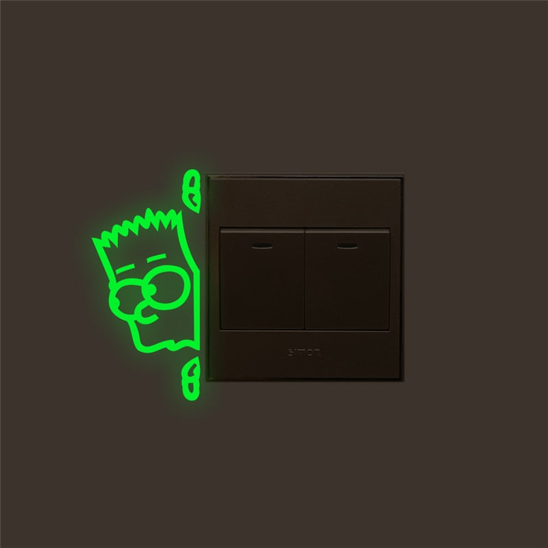 creative sneak peep boy switch luminous stickers glow in the dark wall decals kids rooms home decor fluorescent vinyl mural art