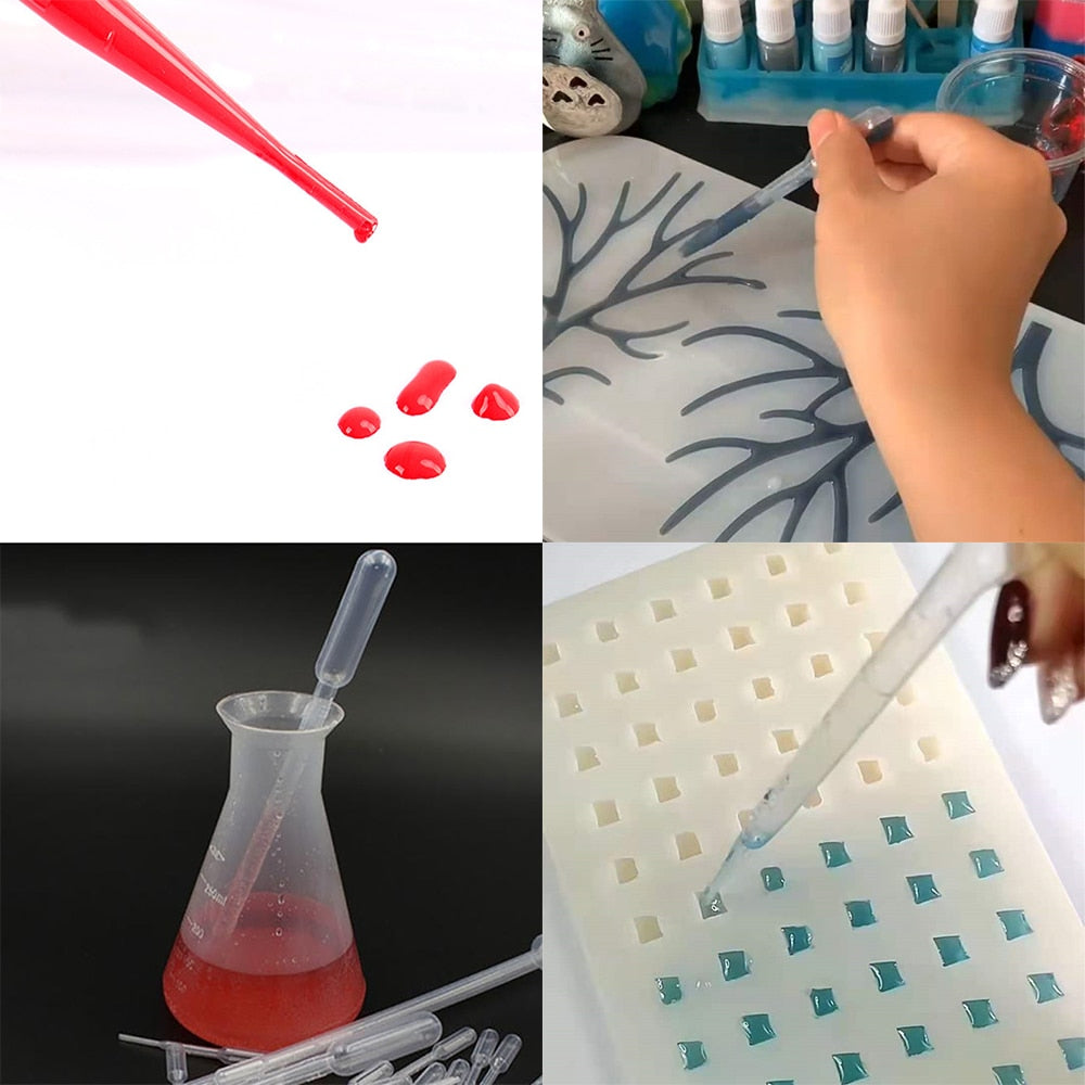 20-200Pcs Disposable Plastic Transfer Graduated Pipettes for DIY Jewelry Making Office Lab Experiment Supplies Silicone mold
