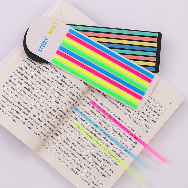 160Pcs Color Stickers Transparent Fluorescent Index Tabs Flags Sticky Note Stationery Children Gifts School Office Supplies