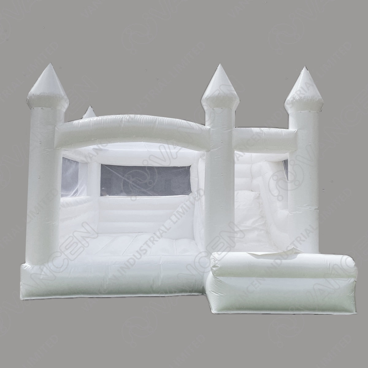 13x13ft / 15x13ft Inflatable White Bounce Houses With Slide And Ball Pit White Bounce Castle Air Bouncer Combo