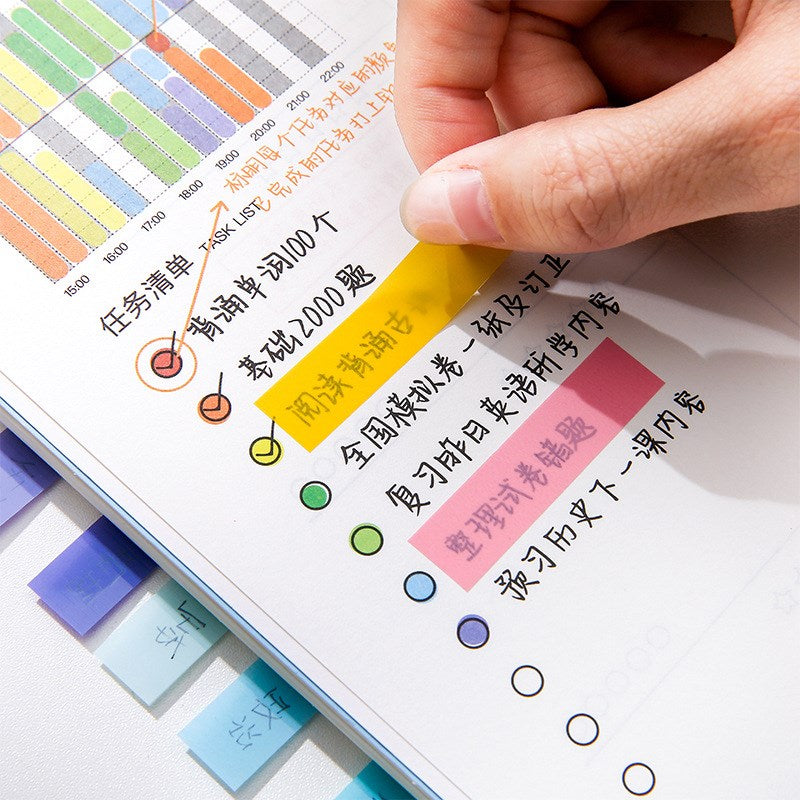 200Pcs Index Tabs With Ruler Writable File Tabs Flags Colored Page Markers Labels For Reading Notes Books School Office Supplies