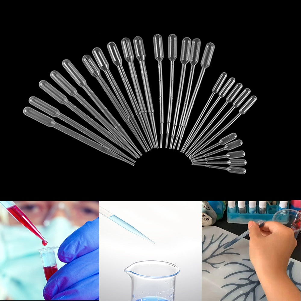 20-200Pcs Disposable Plastic Transfer Graduated Pipettes for DIY Jewelry Making Office Lab Experiment Supplies Silicone mold