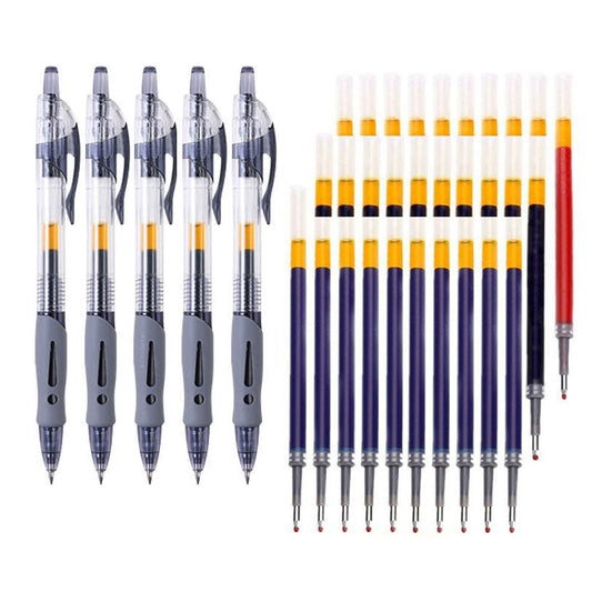 0.5mm Retractable Gel Pens Set Black/red/blue Ink Ballpoint for Writing Refills Office Accessories School Supplies Stationery